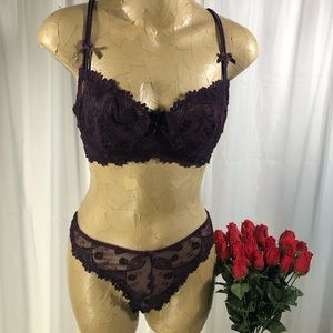 La Vie en Rose Vintage Purple Bra & Panty Set